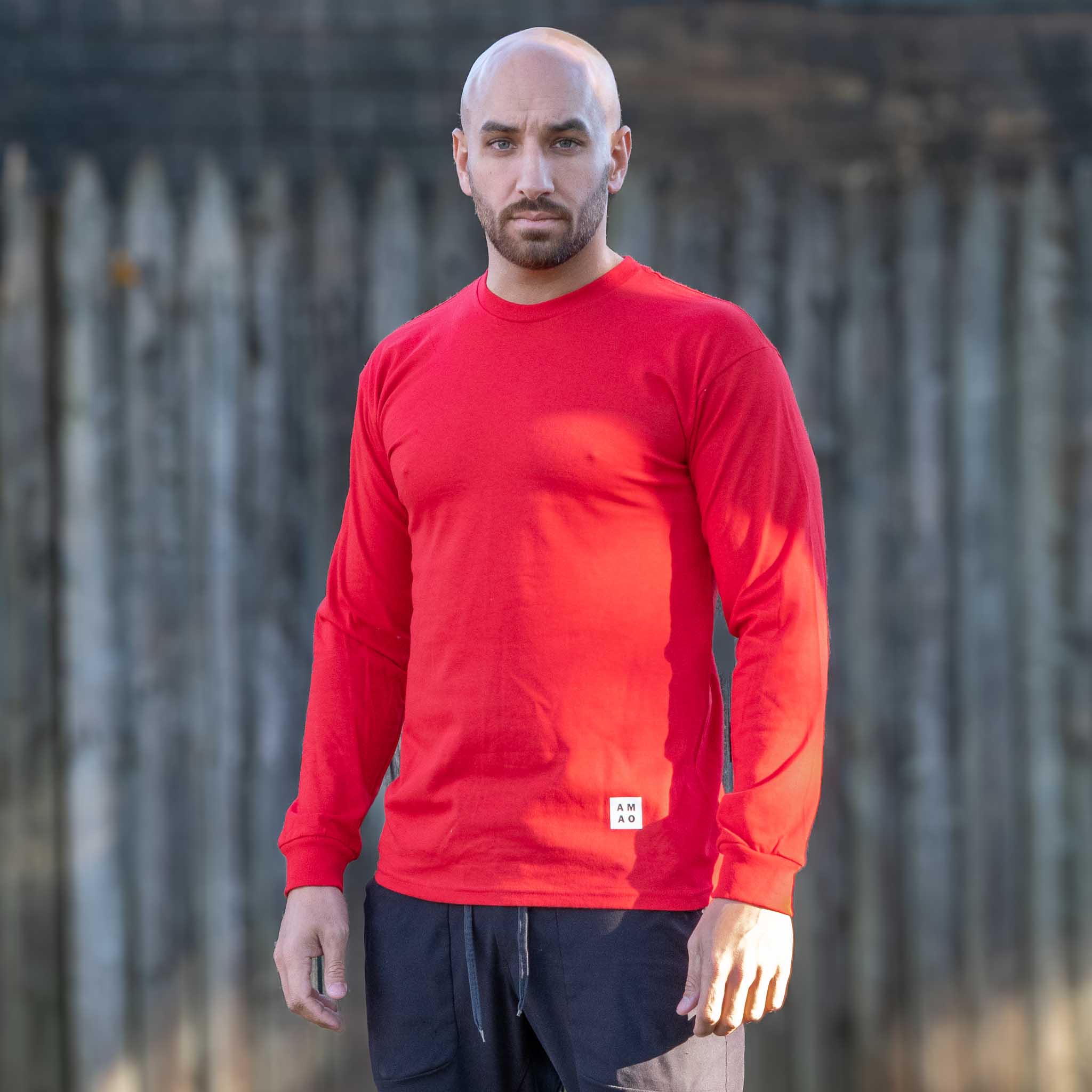 AMAO Midweight LS Cotton Crew - Compare at $75.00  (Made to Order - Allow 2-3 weeks for delivery)