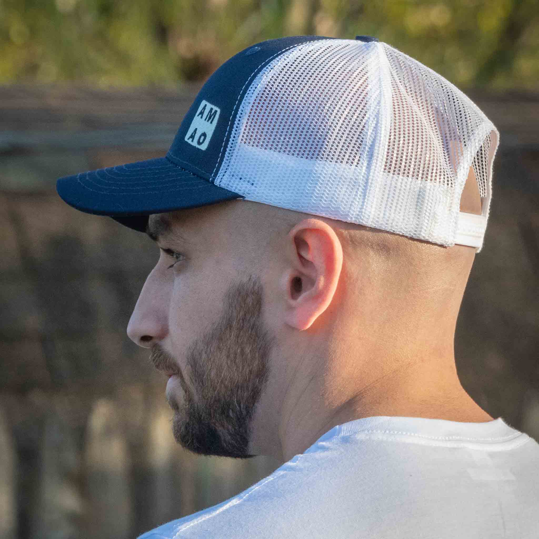 AMAO 1003 Trucker Hat - Navy w-White Mesh