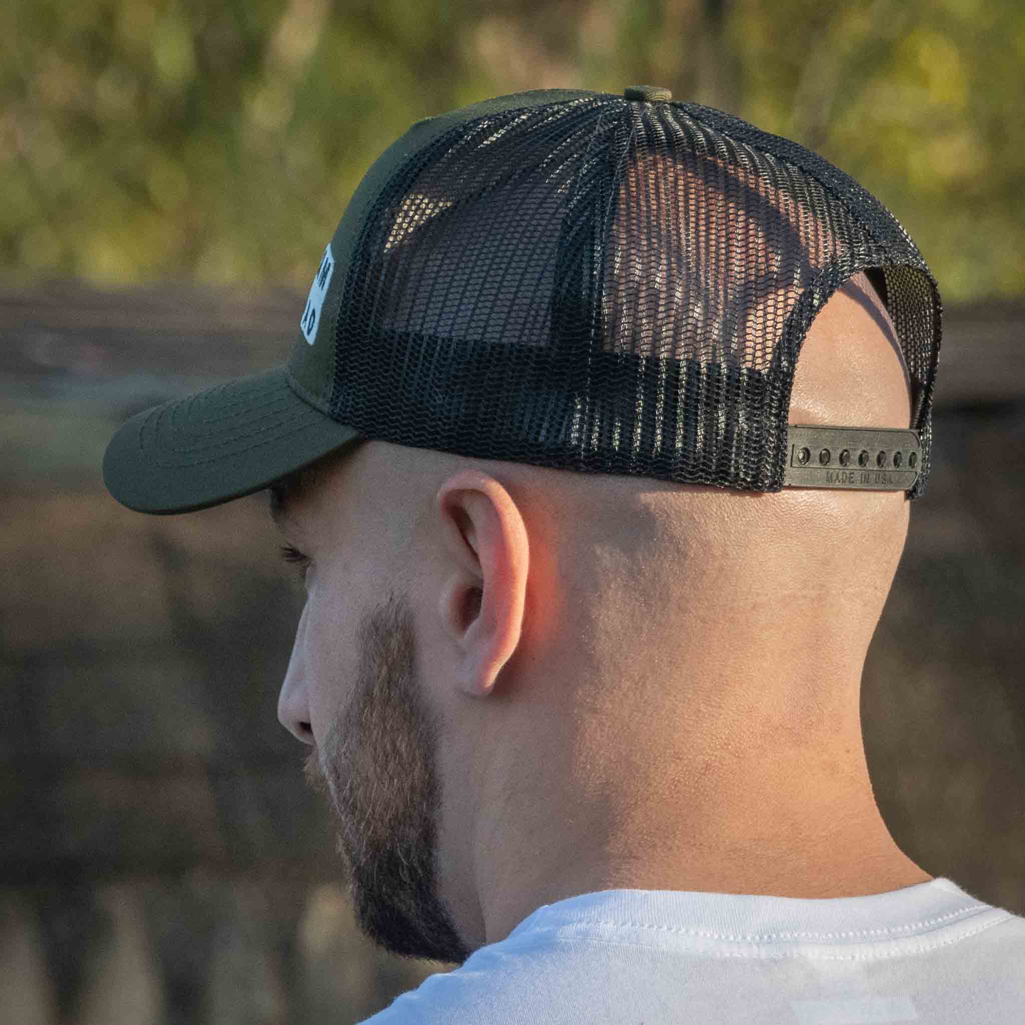 AMAO 1002 Trucker Hat - Olive w-Black Mesh