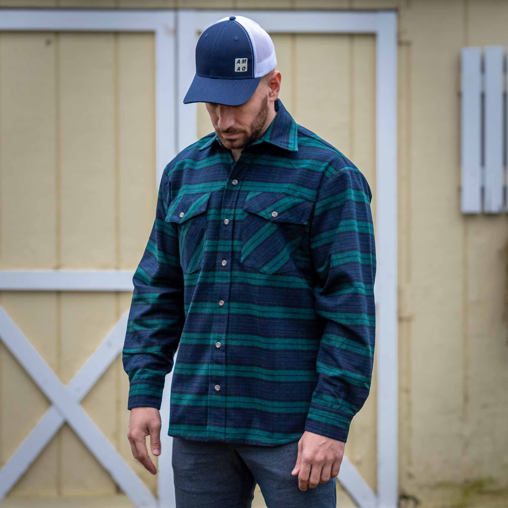 JWM Mens Flannel LS Button Down Blackwatch Plaid Compare at $198  ( Allow 1-2 weeks for delivery )